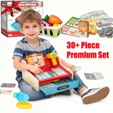 Wooden Toy Cash Register for