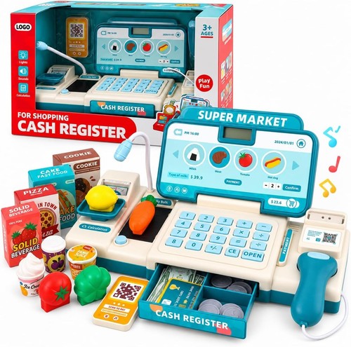 Toy till cash register with - toy,