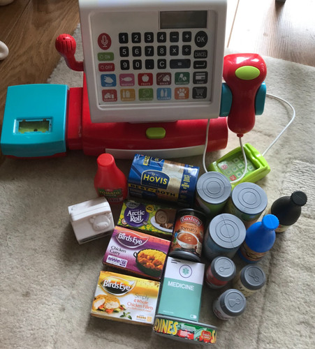 Group plastic toy food - of,