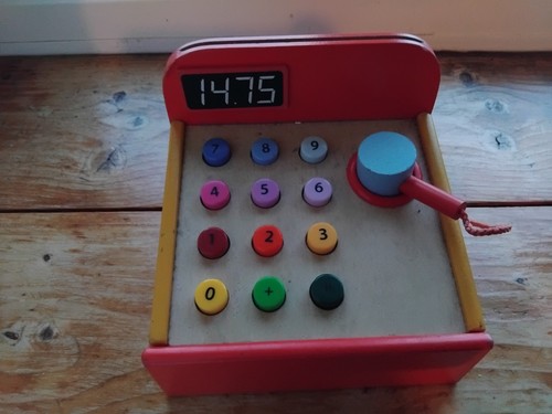 Wooden toy shop - wooden, cash