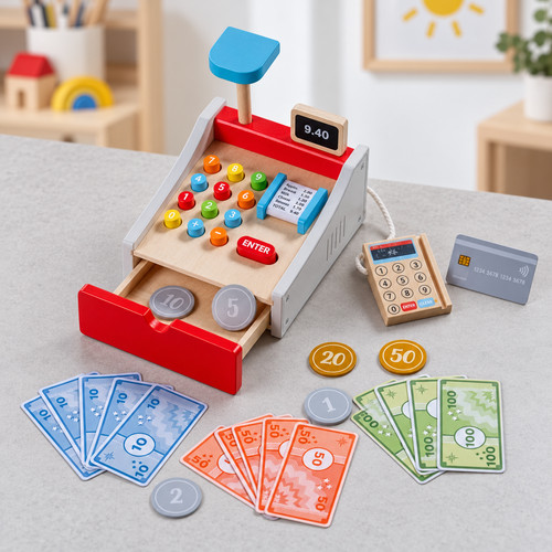 Wooden cash register shop - wooden,