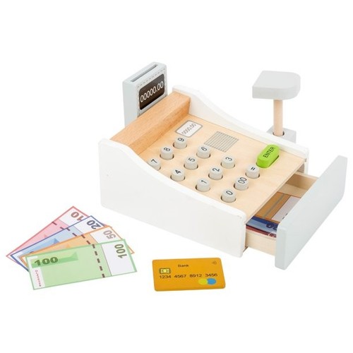 Wooden toy shop till - shop, cash