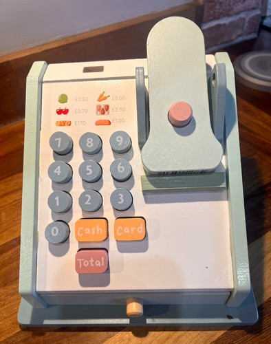 Wooden toy cash register till - wooden,