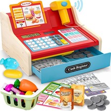 Wooden Toy Cash Register for