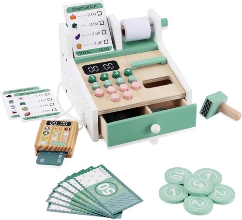 Wooden cash register shop - wooden, till